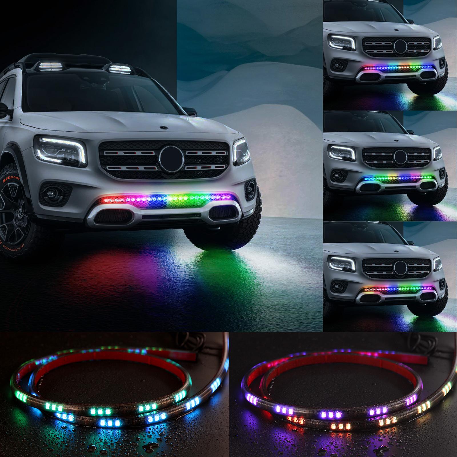 A06 60cm IP65 Waterproof Car Front Bumper Grille 5050 LED DRL Light Strip Bluetooth-compatible APP Control RGB Warning Light Type A
A06 60cm IP65 Waterproof Car Front Bumper Grille 5050 LED DRL Light Strip Bluetooth-compatible APP Control RGB Warning Light Type A