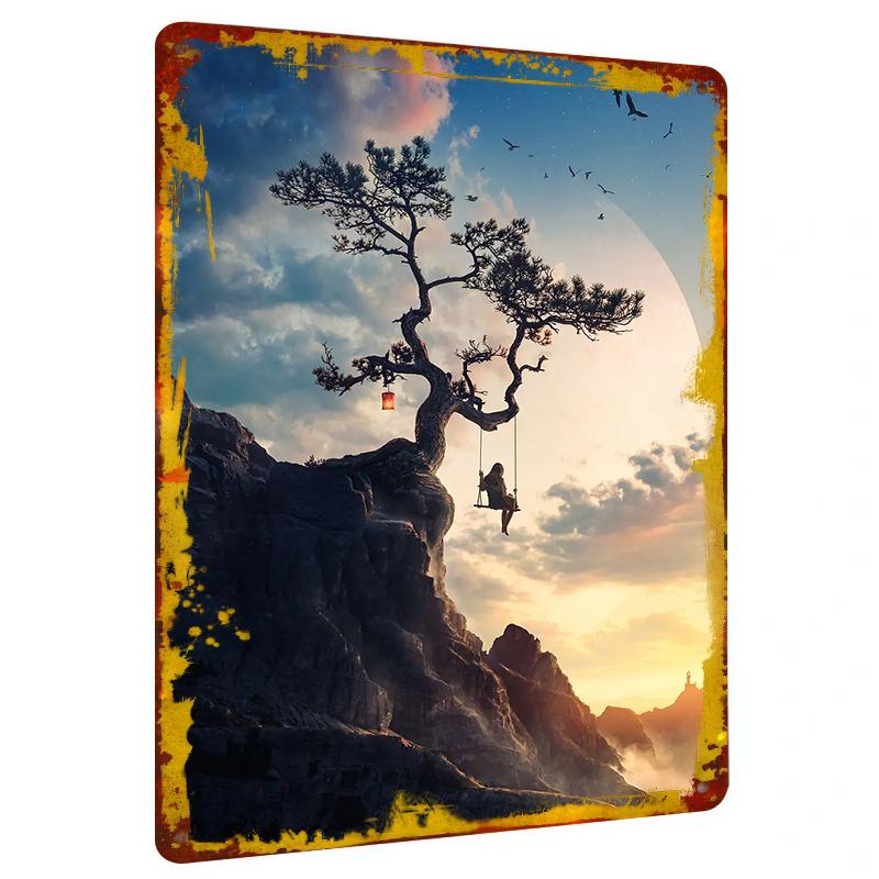 Cliff Pine Tree Swing Girl Silhouette Metal Wall Art Creative Home Decor Bedroom Living Room Hanging Decoration 20x30cm(7.8x11.8inch)
Cliff Pine Tree Swing Girl Silhouette Metal Wall Art Creative Home Decor Bedroom Living Room Hanging Decoration 20x30cm(7.8x11.8inch)
