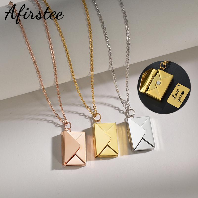 Afirstee Love Custom письмо-конверт кулон ожерелье ювелирные изделия из нержавеющей стали признание в любви на день Святого Валентина подарок
Afirstee Love Custom письмо-конверт кулон ожерелье ювелирные изделия из нержавеющей стали признание в любви на день Святого Валентина подарок