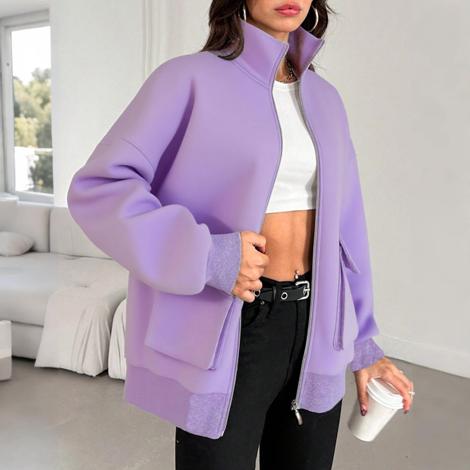 Женская мода однотонная водолазка бейсбольная форма длинный рукав куртка на молнии XXL фиолетовый
Женская мода однотонная водолазка бейсбольная форма длинный рукав куртка на молнии XXL фиолетовый