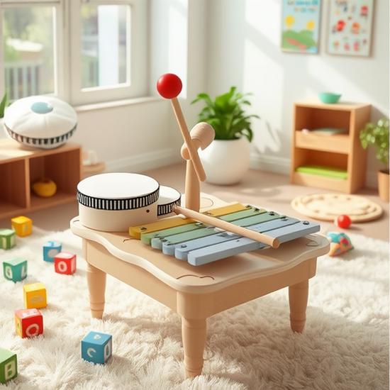 Montessori Wooden Early Education Drum & Xylophone Set: Musical Talent & Color Recognition Toy
Montessori Wooden Early Education Drum & Xylophone Set: Musical Talent & Color Recognition Toy