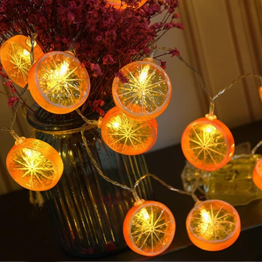 Lemon slice LED light string, small and fresh atmosphere decorative light arrangement, festive fruit colored lights 10LED 1.5m
Lemon slice LED light string, small and fresh atmosphere decorative light arrangement, festive fruit colored lights 10LED 1.5m
