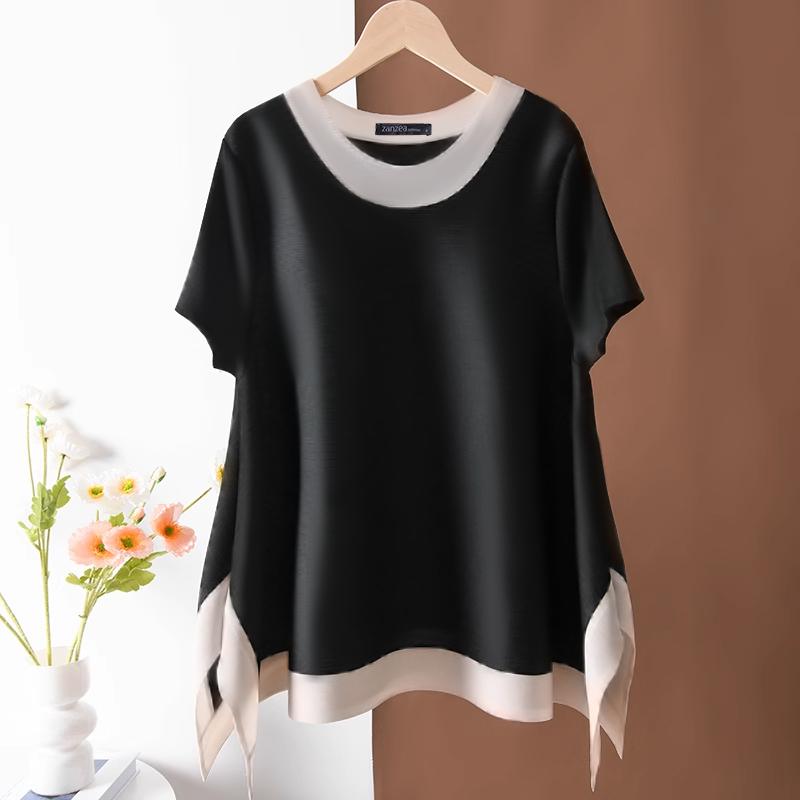 ZANZEA Женская повседневная летняя блузка с круглым вырезом и коротким рукавом S чёрный
ZANZEA Женская повседневная летняя блузка с круглым вырезом и коротким рукавом S чёрный