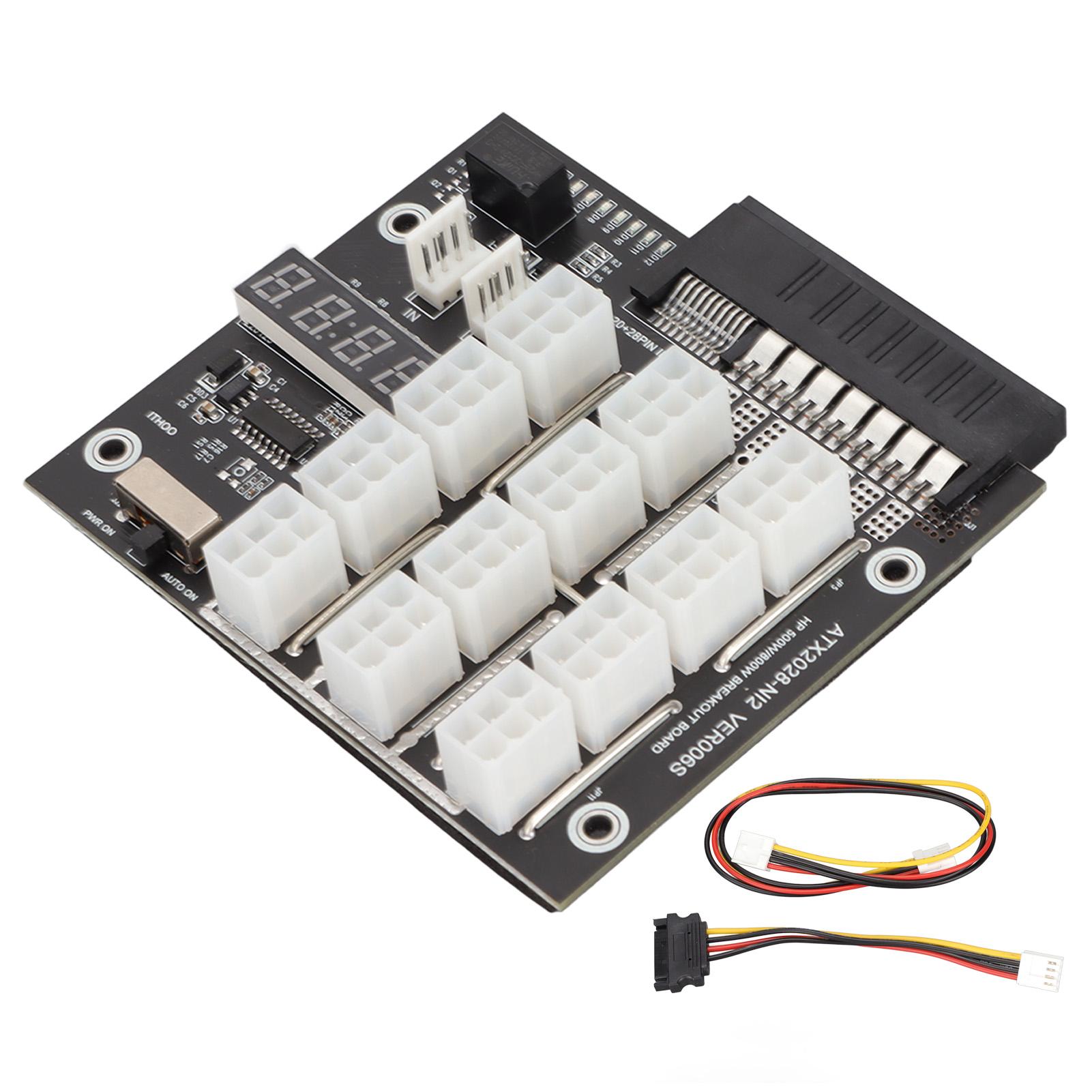 Mining GPU Breakout Board 12 Port 6Pin LED Voltage Display 2200Watts 12V Power Module 800W PSU
Mining GPU Breakout Board 12 Port 6Pin LED Voltage Display 2200Watts 12V Power Module 800W PSU
