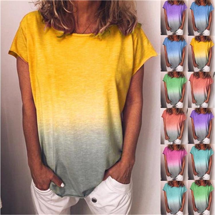 Plus Size Summer T-Shirt Women Rainbow Gradient Printed Short Sleeve Fringe Top S
Plus Size Summer T-Shirt Women Rainbow Gradient Printed Short Sleeve Fringe Top S
