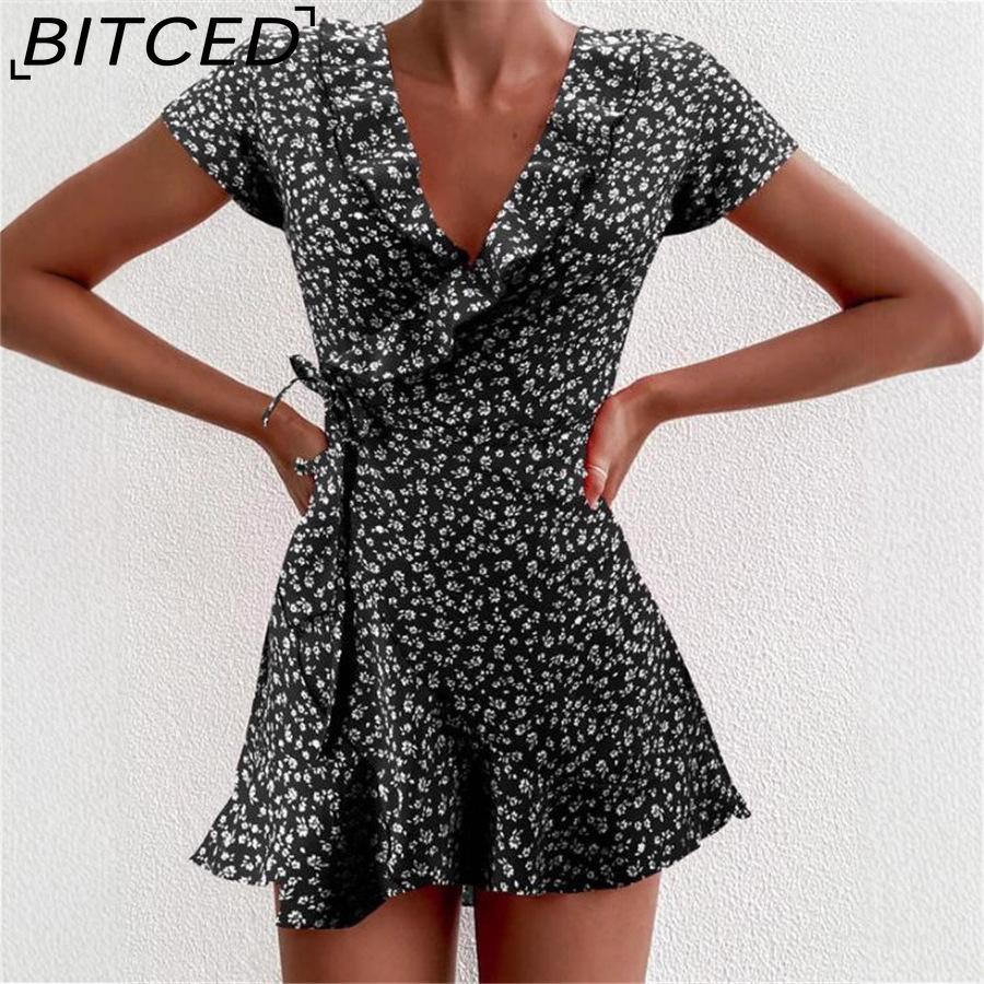 BITCED Летнее женское платье А-силуэта с цветочным принтом, милое элегантное короткое платье с V-образным вырезом и цветочными оборками для леди, шикарное мини-платье с цветочным принтом XL чёрный
BITCED Летнее женское платье А-силуэта с цветочным принтом, милое элегантное короткое платье с V-образным вырезом и цветочными оборками для леди, шикарное мини-платье с цветочным принтом XL чёрный