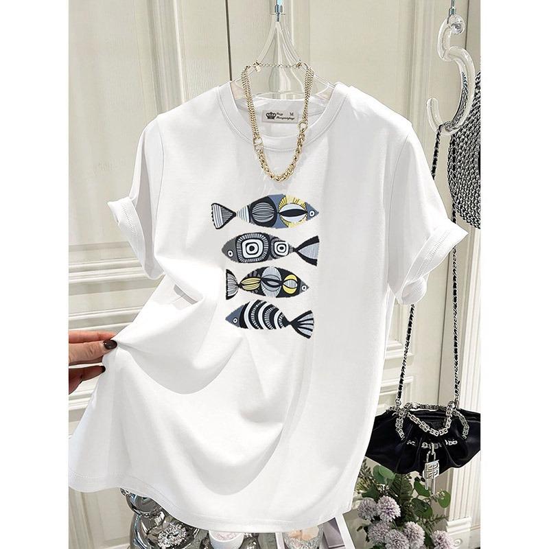 Women Clothing Fashion Cartoon Animal Print Tshirt Summer Casual Loose Oneck Short Sleeve Tees Allmatch Pure Cotton Basic Top S
Women Clothing Fashion Cartoon Animal Print Tshirt Summer Casual Loose Oneck Short Sleeve Tees Allmatch Pure Cotton Basic Top S