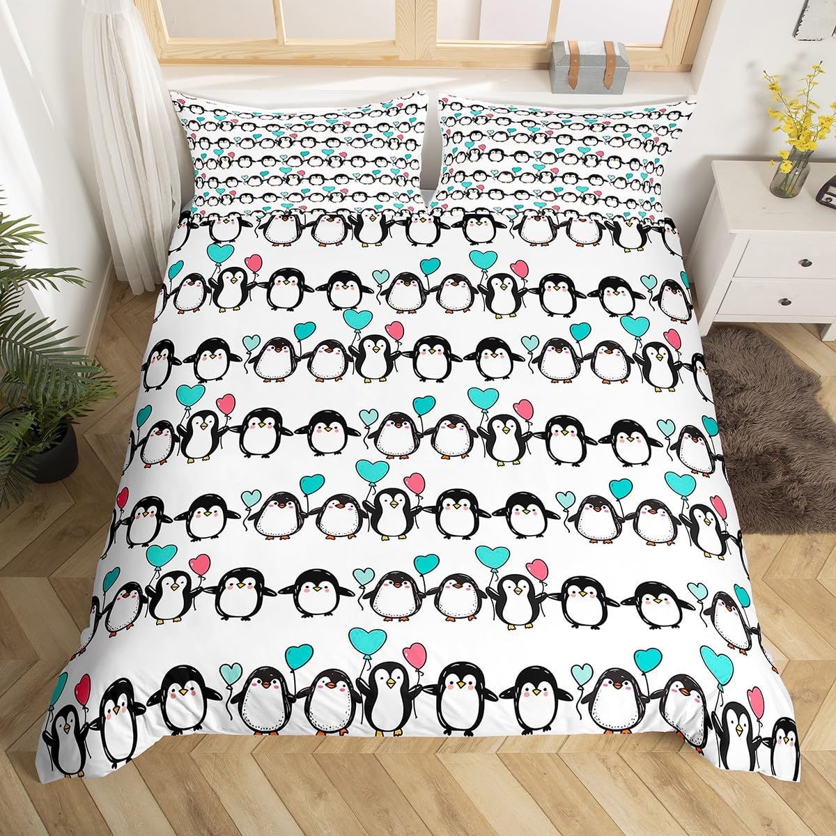 Carton Penguin Soft Duvet Cover Quen Twin Lovely Arctic Animal Beding Set,Young Girls Adult Peoples Rom,Star Love Heart Romantic Warm Comforter Cover 120*200cm Single
Carton Penguin Soft Duvet Cover Quen Twin Lovely Arctic Animal Beding Set,Young Girls Adult Peoples Rom,Star Love Heart Romantic Warm Comforter Cover 120*200cm Single