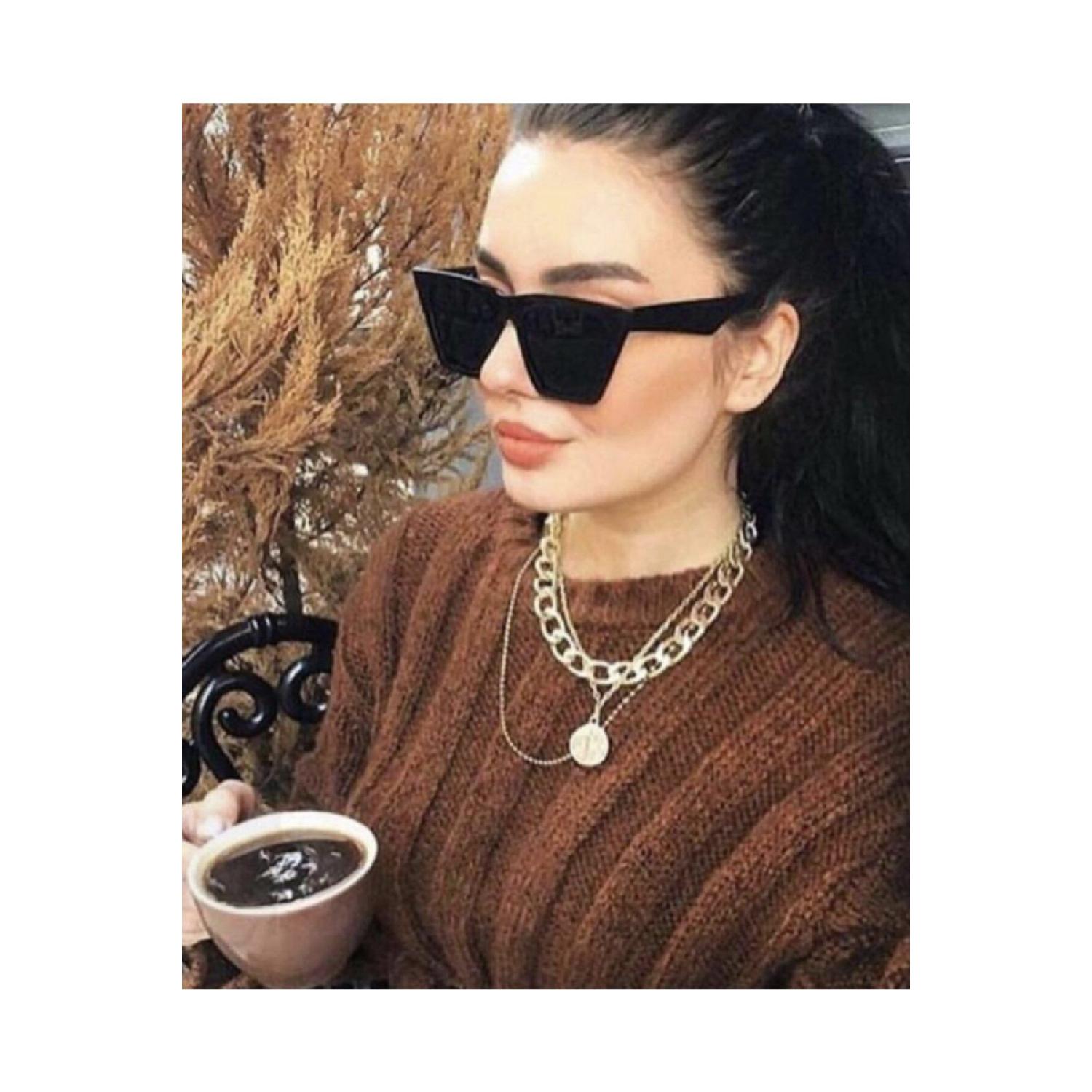 Черные солнцезащитные очки «кошачий глаз» чёрный
Черные солнцезащитные очки «кошачий глаз» чёрный