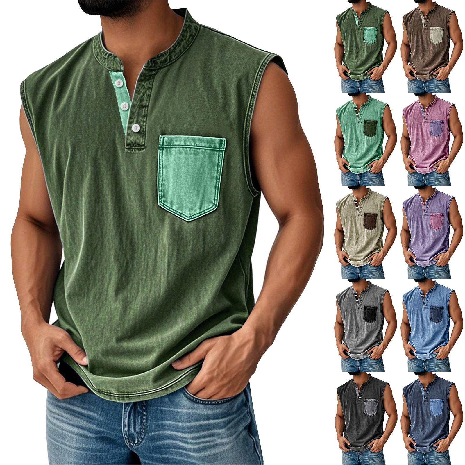 Men s Summer Solid Matching Color Pocket Sports Buttons Vest Men s Sports Casual Vest L чорний
Men s Summer Solid Matching Color Pocket Sports Buttons Vest Men s Sports Casual Vest L чорний