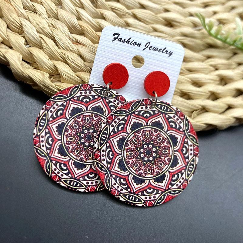 Ethnic Vintage Round Printed Wooden Earrings for Women Simple Muticolor Flower Pattern Drop Earring Daily Party Jewelry красный
Ethnic Vintage Round Printed Wooden Earrings for Women Simple Muticolor Flower Pattern Drop Earring Daily Party Jewelry красный