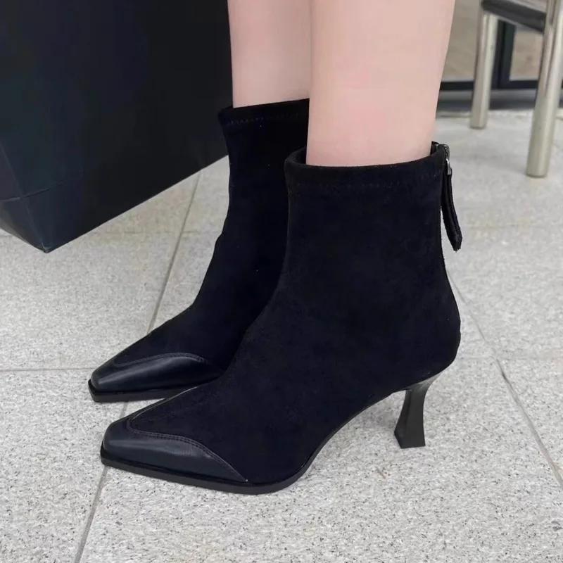 Ladies Shoes 2024 Hot Sale New Zipper Autumn Women s Boots Square Toe Solid Flock Short Barrel High Heels Retro Fashion Boots 40
Ladies Shoes 2024 Hot Sale New Zipper Autumn Women s Boots Square Toe Solid Flock Short Barrel High Heels Retro Fashion Boots 40