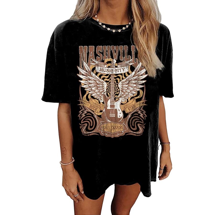 Nashville Music City T-Shirt Women Country Music Oversized Shirts Rock Band Tshirt Vintage Guitar Wings Graphic Tees XXXXXL чорний
Nashville Music City T-Shirt Women Country Music Oversized Shirts Rock Band Tshirt Vintage Guitar Wings Graphic Tees XXXXXL чорний