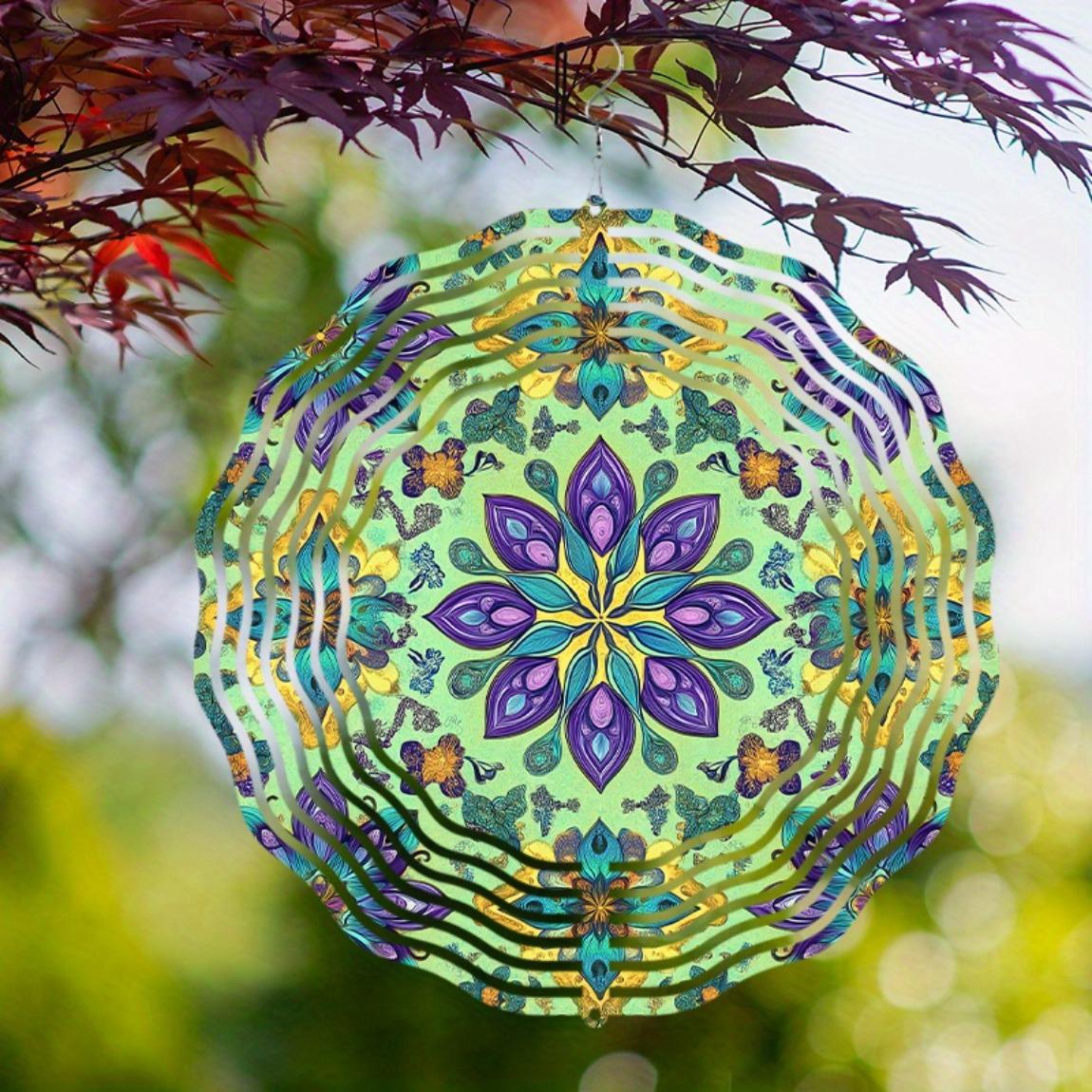 Purple Flower Green Background Mandala Wind Chime Metal Spinner for Home Decor Holiday Gift Indoor Outdoor Patio Garden Thanksgiving 01A
Purple Flower Green Background Mandala Wind Chime Metal Spinner for Home Decor Holiday Gift Indoor Outdoor Patio Garden Thanksgiving 01A