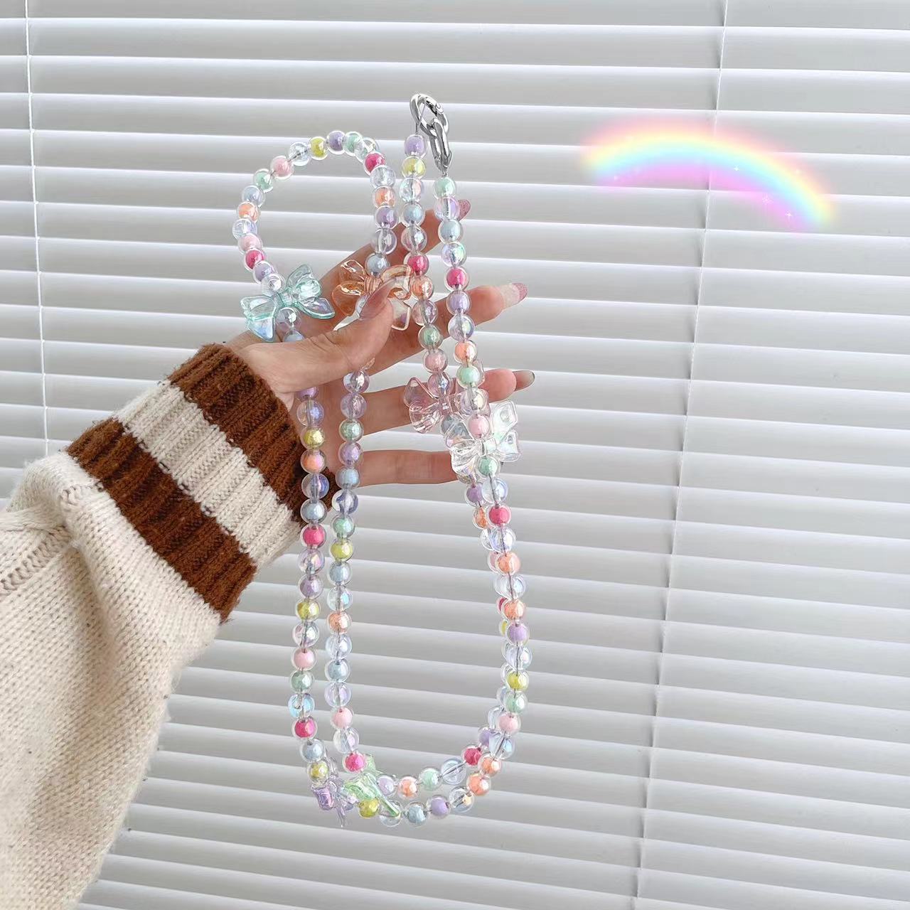 120cm Crossbody Beaded Strap Butterfly Decor Colorful Beads Phone Chain Lanyard with Tether Tab
120cm Crossbody Beaded Strap Butterfly Decor Colorful Beads Phone Chain Lanyard with Tether Tab