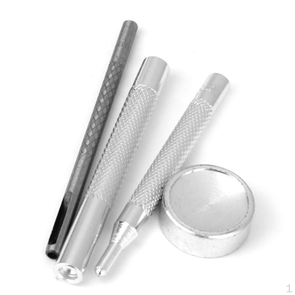 Steel Snap Button Fastener Die Punch Tools 11-15mm Set Of 4pcs Silver
Steel Snap Button Fastener Die Punch Tools 11-15mm Set Of 4pcs Silver
