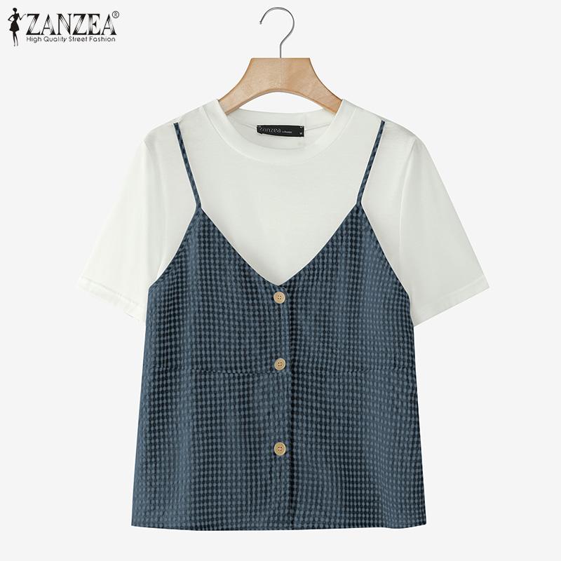 ZANZEA Women Casual Patchwork Summer Short Sleeve Blouse S фіолетовий
ZANZEA Women Casual Patchwork Summer Short Sleeve Blouse S фіолетовий