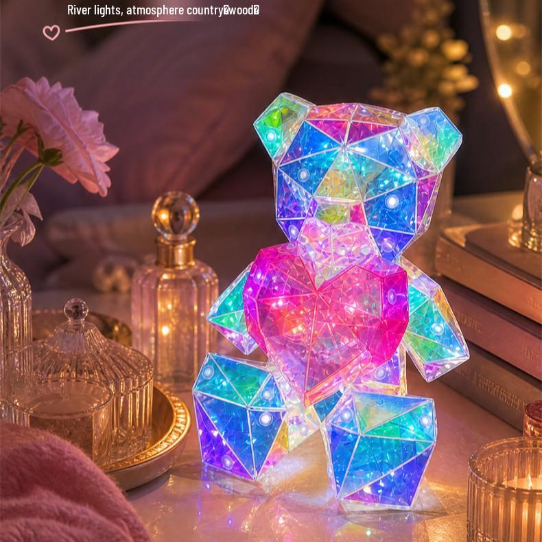 Iridescent Luminous Hugging Bear Gift Set: Ornament and Doll Collection 13*12*17 cm
Iridescent Luminous Hugging Bear Gift Set: Ornament and Doll Collection 13*12*17 cm
