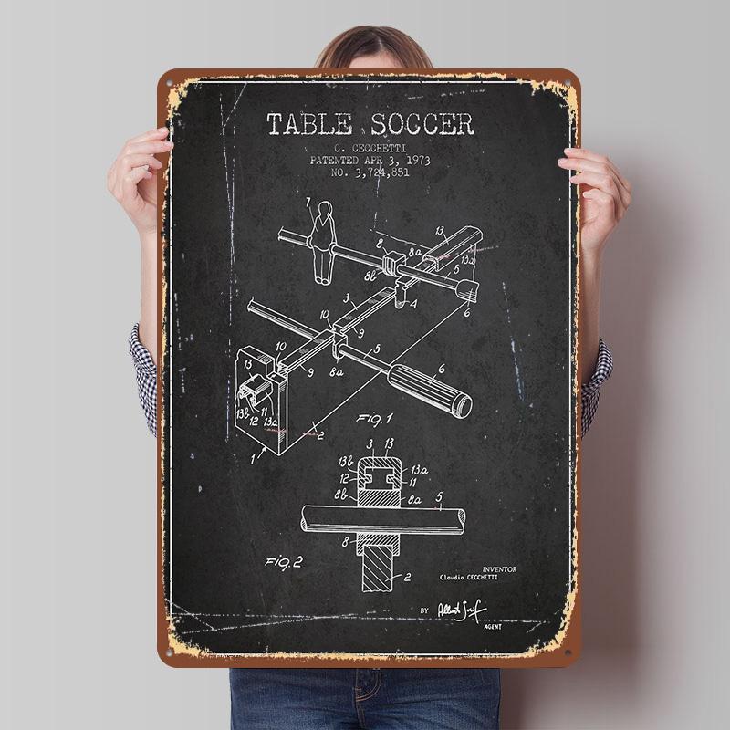 Table Soccer Game Patent Metal Poster Customized Wall Art Retro Vintage Tinplate Signs for Man Cave Garage Decorations Wand Deko 7.9x11.8In(20x30cm)
Table Soccer Game Patent Metal Poster Customized Wall Art Retro Vintage Tinplate Signs for Man Cave Garage Decorations Wand Deko 7.9x11.8In(20x30cm)