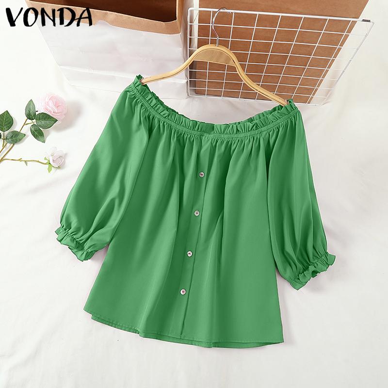VONDA Summer Women Ruffled Off Shoulder Puff Short Sleeve Solid Color Thin Blouses 5XL темно-рожевого кольору
VONDA Summer Women Ruffled Off Shoulder Puff Short Sleeve Solid Color Thin Blouses 5XL темно-рожевого кольору