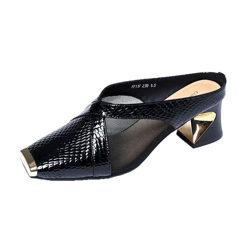 Coarse-heeled sandals women s summer new foreign-style bag head half slippers women s versatile square head mesh muller shoes 34
Coarse-heeled sandals women s summer new foreign-style bag head half slippers women s versatile square head mesh muller shoes 34
