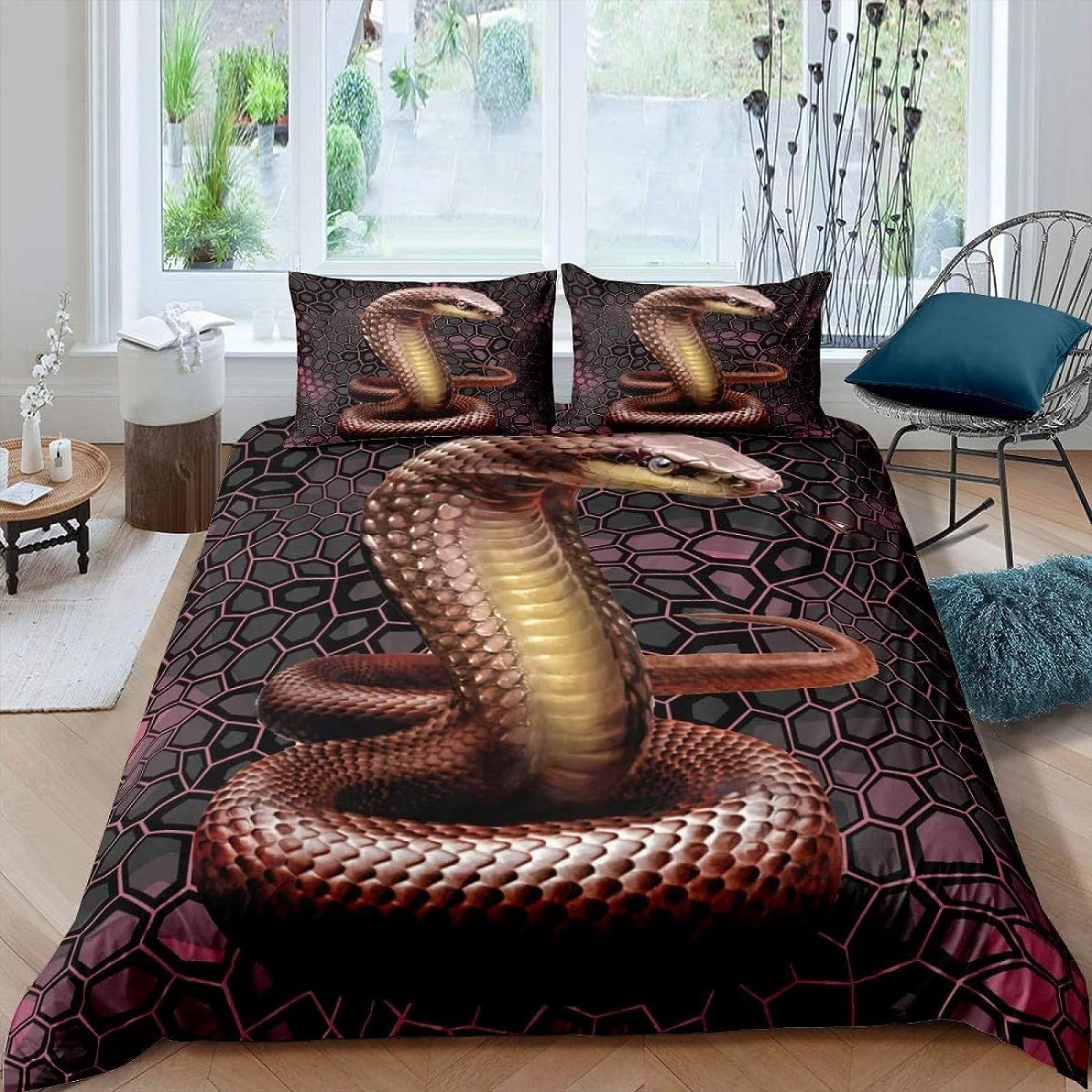 Snake Duvet Cover Wild Animal Comforter Cover Exotic Rose Twin Queen Bedding Set African Wildlife Style Polyester Quilt Cover (135x200cm)
Snake Duvet Cover Wild Animal Comforter Cover Exotic Rose Twin Queen Bedding Set African Wildlife Style Polyester Quilt Cover (135x200cm)