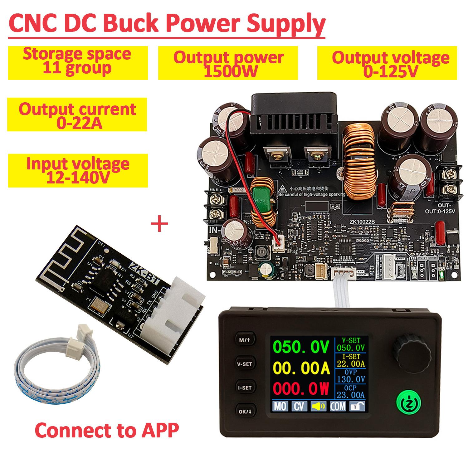 125V 22A 1500W DC DC Buck Converter Step-down CNC Adjustable Stabilized Voltage Power Supply Regulator with Bluetooth/USB Module
125V 22A 1500W DC DC Buck Converter Step-down CNC Adjustable Stabilized Voltage Power Supply Regulator with Bluetooth/USB Module