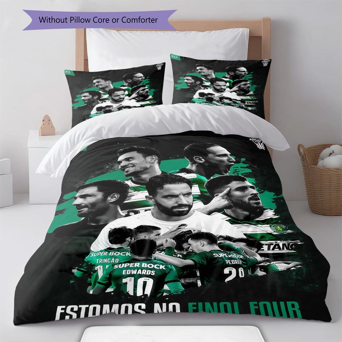 Sporting Lisbon Bedding Quilt Set Quilt Cover Pillowcase Home Decoration Birthday Gift (1 * duvet cover + 2 * pillowcase, without core) 135x200cm
Sporting Lisbon Bedding Quilt Set Quilt Cover Pillowcase Home Decoration Birthday Gift (1 * duvet cover + 2 * pillowcase, without core) 135x200cm