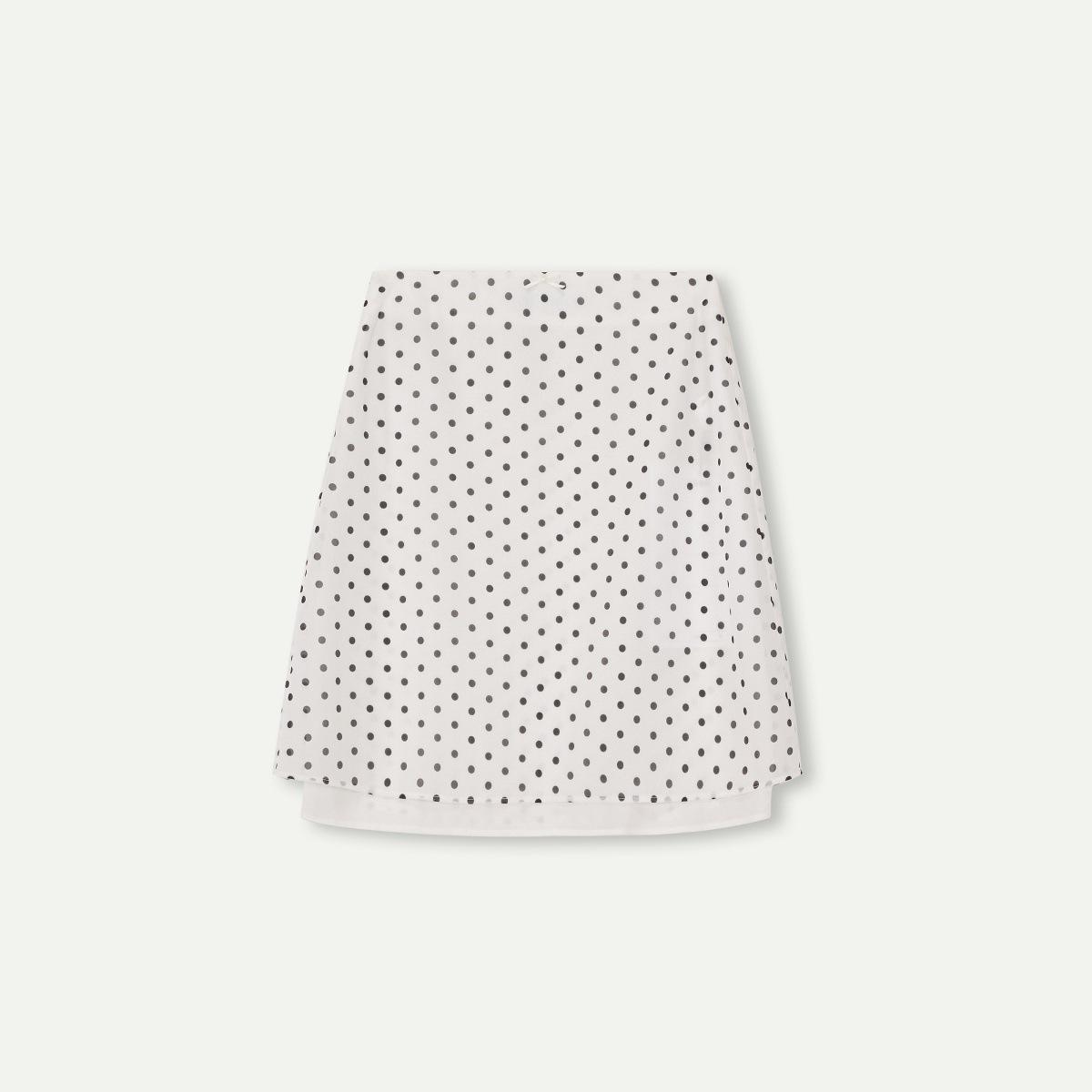 White Polka Dot Slim Fit Midi Skirt - Long, Hip-Covering, Versatile A-Line for Autumn. Small
White Polka Dot Slim Fit Midi Skirt - Long, Hip-Covering, Versatile A-Line for Autumn. Small