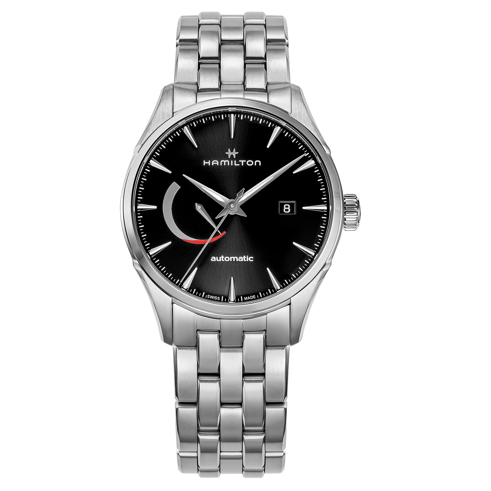 Годинник Jazzmaster Power Reserve Auto Jazzmaster, чорний циферблат, нержавіюча сталь, сапфірове скло, автоматичний завод, 5 ATM, водонепроникний швейцарський годинник 42 мм
Годинник Jazzmaster Power Reserve Auto Jazzmaster, чорний циферблат, нержавіюча сталь, сапфірове скло, автоматичний завод, 5 ATM, водонепроникний швейцарський годинник 42 мм