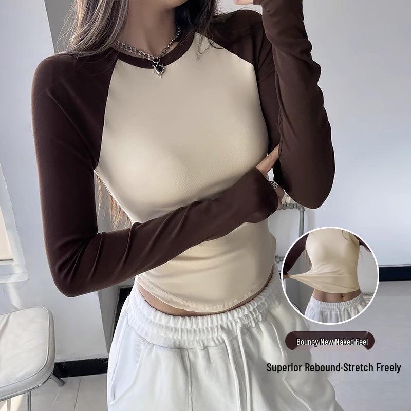 Women s Autumn Yoga Suit - Slimming Colorblock Long Sleeve Sports Top for Fitness and Running Medium кофейный/чёрный
Women s Autumn Yoga Suit - Slimming Colorblock Long Sleeve Sports Top for Fitness and Running Medium кофейный/чёрный