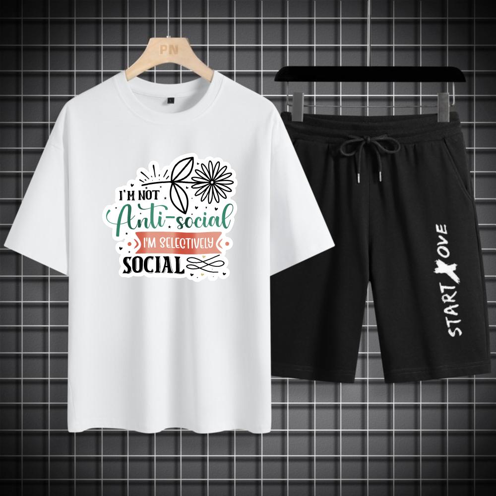 Men s Sets Summer Quick Drying Anti Social Start Now Printed Graphic T-shirts Suit Man Fashion Sports Sets S
Men s Sets Summer Quick Drying Anti Social Start Now Printed Graphic T-shirts Suit Man Fashion Sports Sets S