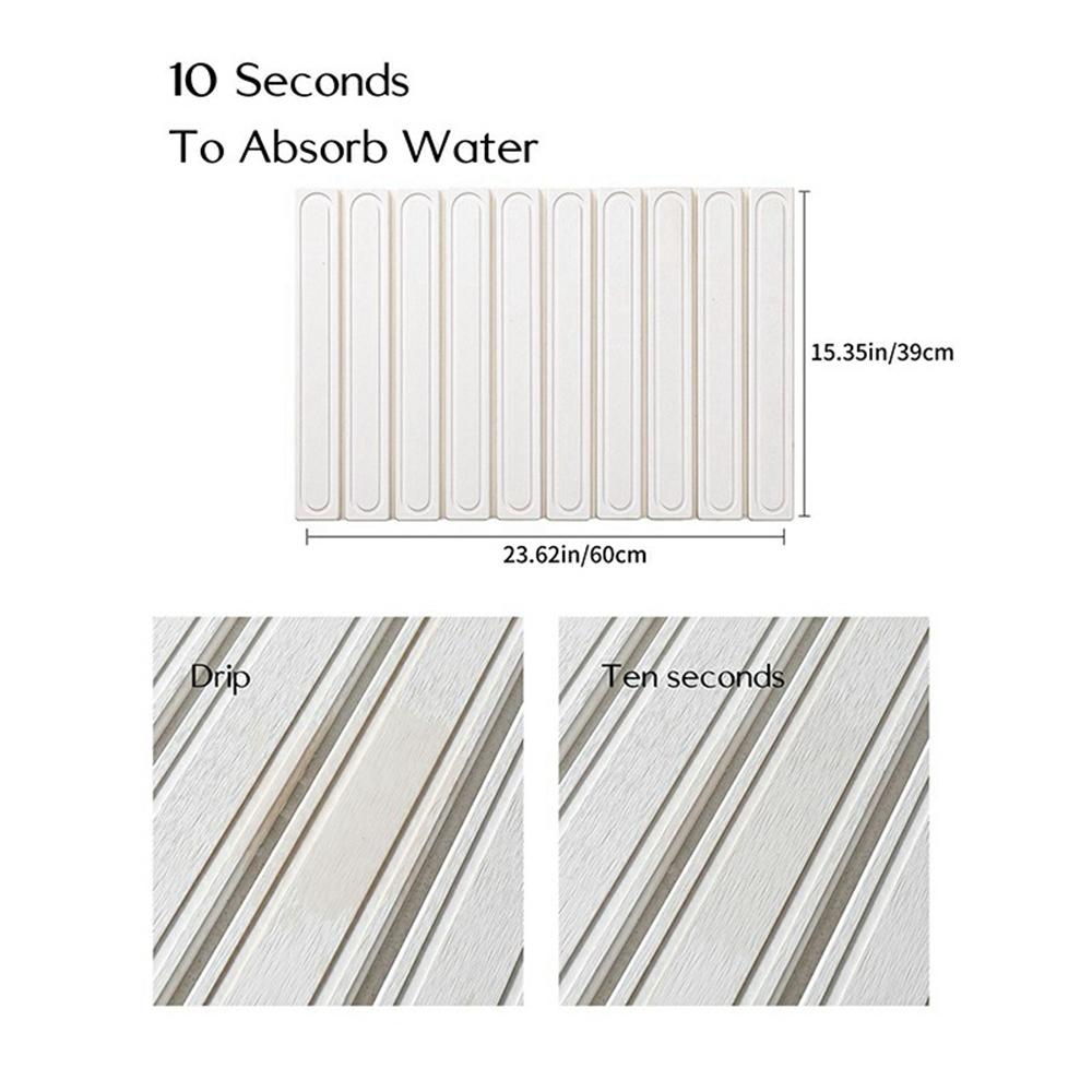 Foldable Rectangular Strips Diatomite Quick Dry Countertop Mat Water Absorbent Non Slip Insulation Pad White
Foldable Rectangular Strips Diatomite Quick Dry Countertop Mat Water Absorbent Non Slip Insulation Pad White