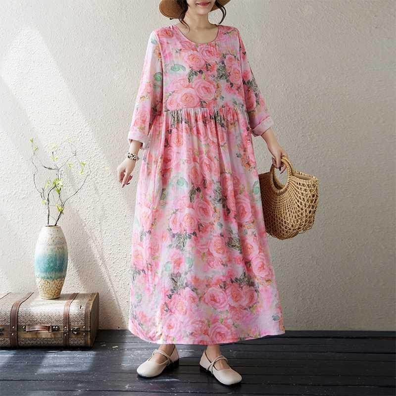 Elegant Temperament Literary Casual Dress Round Neck Long Sleeve Loose Long Dresses 1XL
Elegant Temperament Literary Casual Dress Round Neck Long Sleeve Loose Long Dresses 1XL