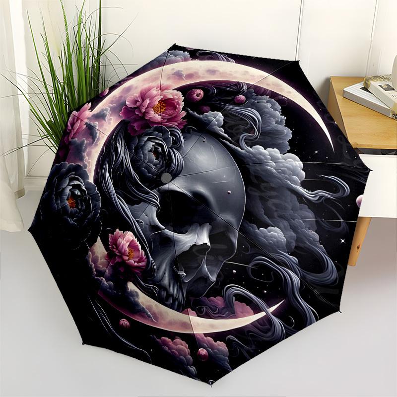 Skull Moon Automatic Folding Umbrella Compact 8 rib Design,Unique Style,Suitable for Everyday Outdoor Use,Perfect Gift for Friends and
Skull Moon Automatic Folding Umbrella Compact 8 rib Design,Unique Style,Suitable for Everyday Outdoor Use,Perfect Gift for Friends and