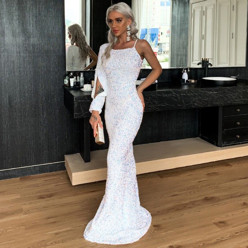 Evening Long Sleeve Party Prom Dress White Formal Long Dress White S
Evening Long Sleeve Party Prom Dress White Formal Long Dress White S