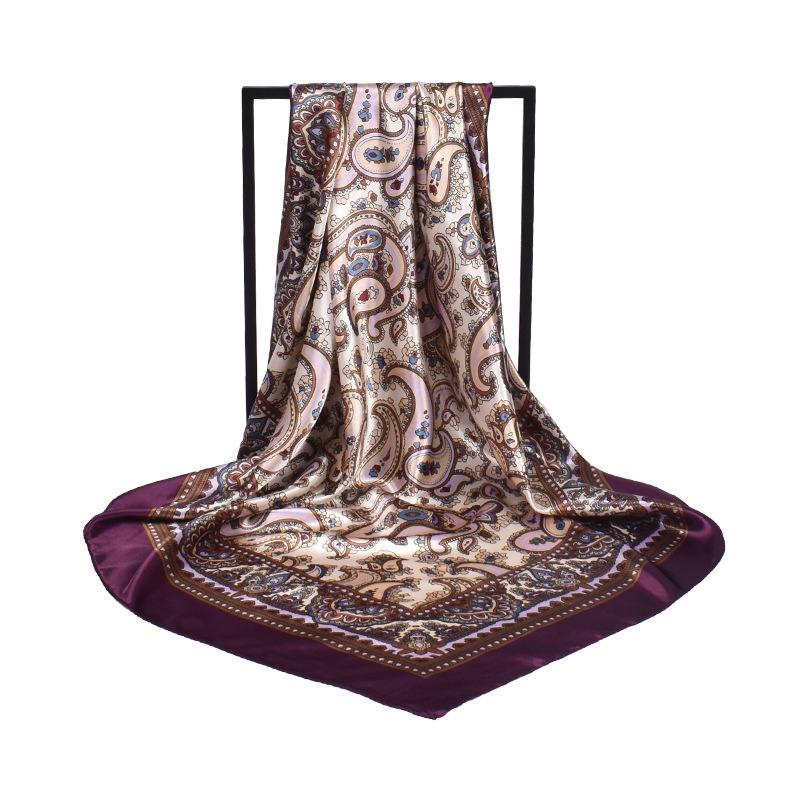 Classic Paisley Cashew Flower 90 Satin Large Square Scarf Silk Scarf, Ladies Vintage Printed Scarf 90cm*90cm фіолетовий
Classic Paisley Cashew Flower 90 Satin Large Square Scarf Silk Scarf, Ladies Vintage Printed Scarf 90cm*90cm фіолетовий