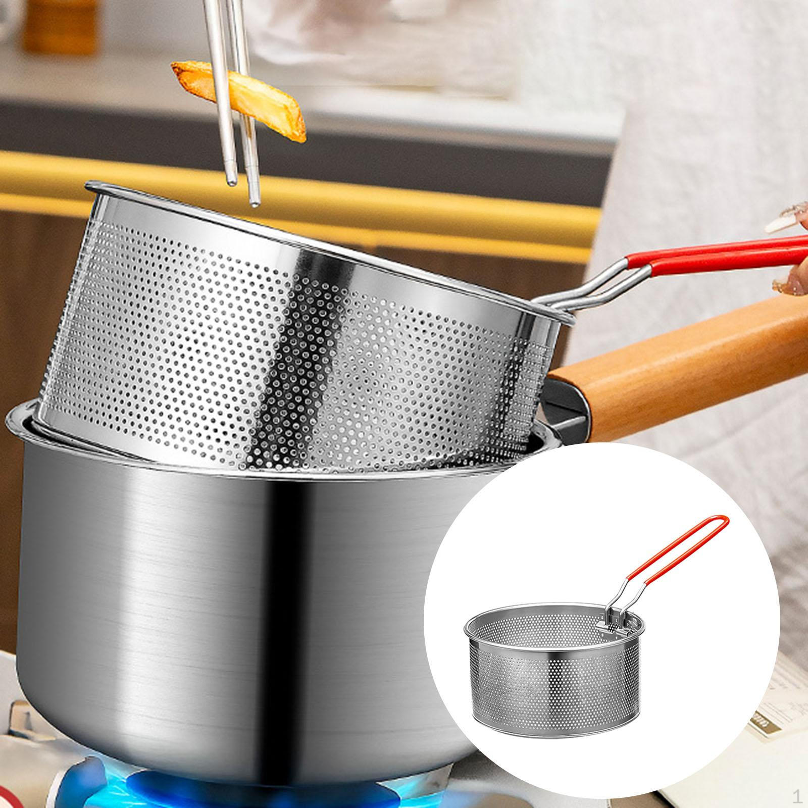 Корзина для фритюра с эргономичной длинной ручкой, портативная, для жарки картофеля фри, курицы, стейка