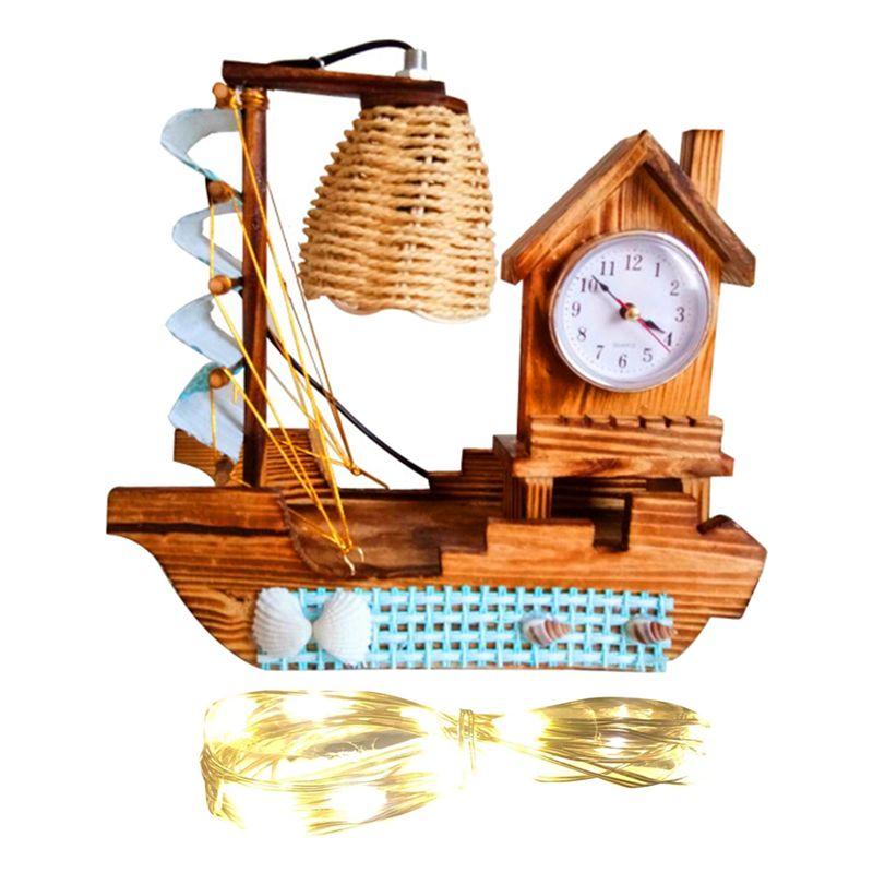 ABNR Sailboat Woodiness Lamp Clock With A Clock With Warming Light Strings Multi-Functional Electronic Clock Easy Install Blue синій
ABNR Sailboat Woodiness Lamp Clock With A Clock With Warming Light Strings Multi-Functional Electronic Clock Easy Install Blue синій