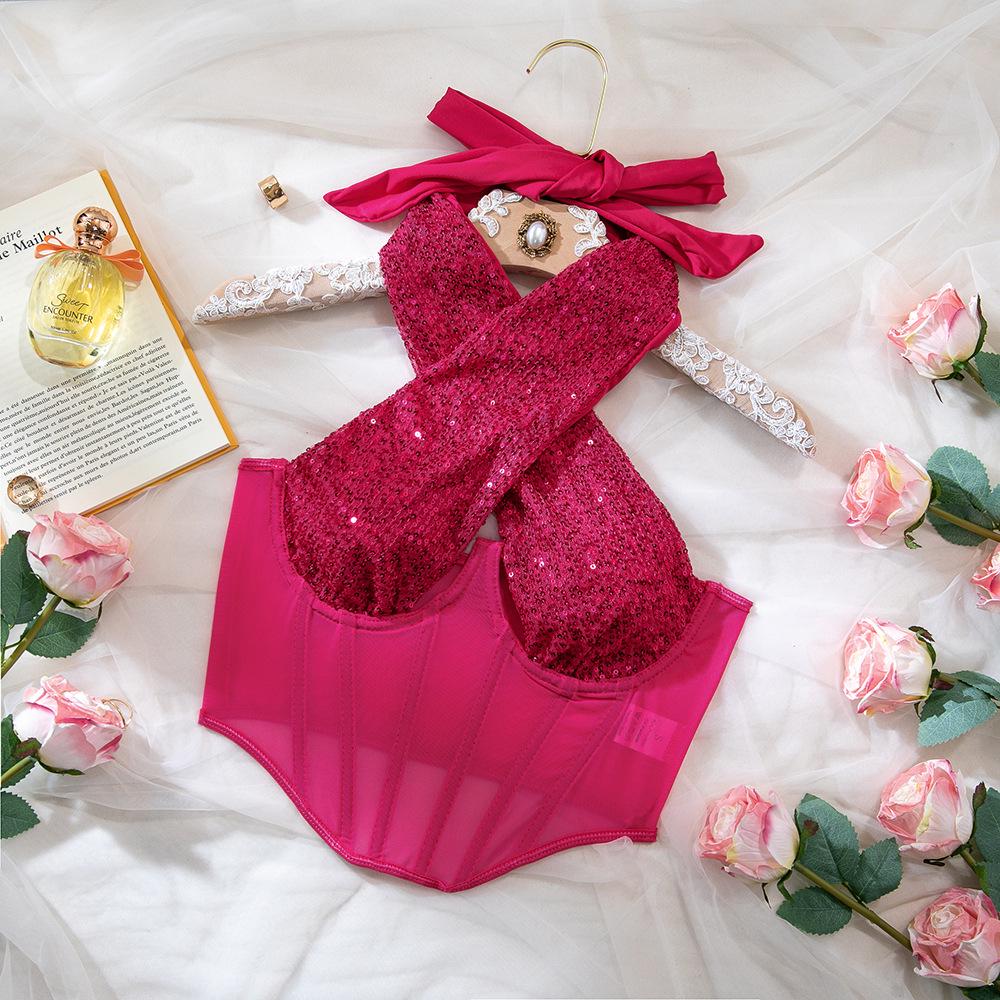 Европейский и американский сетчатый бюстье: Бриллиантовый пояс-корсет халтер L розы красного
Европейский и американский сетчатый бюстье: Бриллиантовый пояс-корсет халтер L розы красного