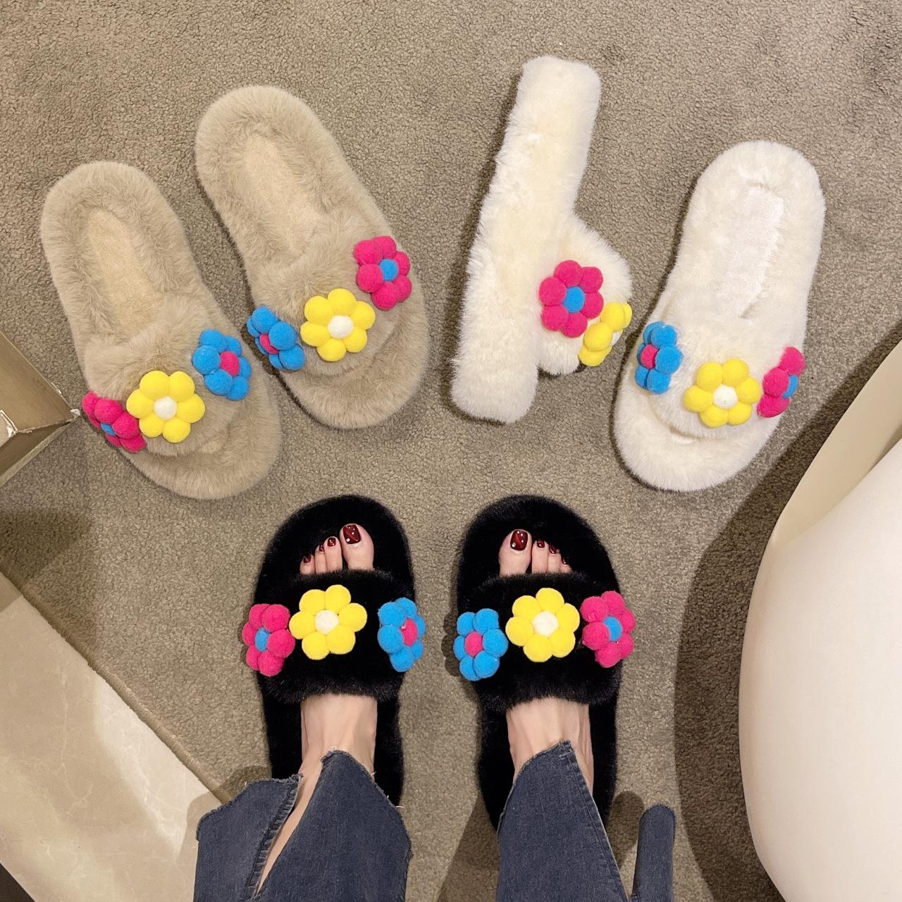 Autumn and winter new Mao Mao slippers women s tide outer wear flower fashion home thick bottom warm cotton drag women 35
Autumn and winter new Mao Mao slippers women s tide outer wear flower fashion home thick bottom warm cotton drag women 35