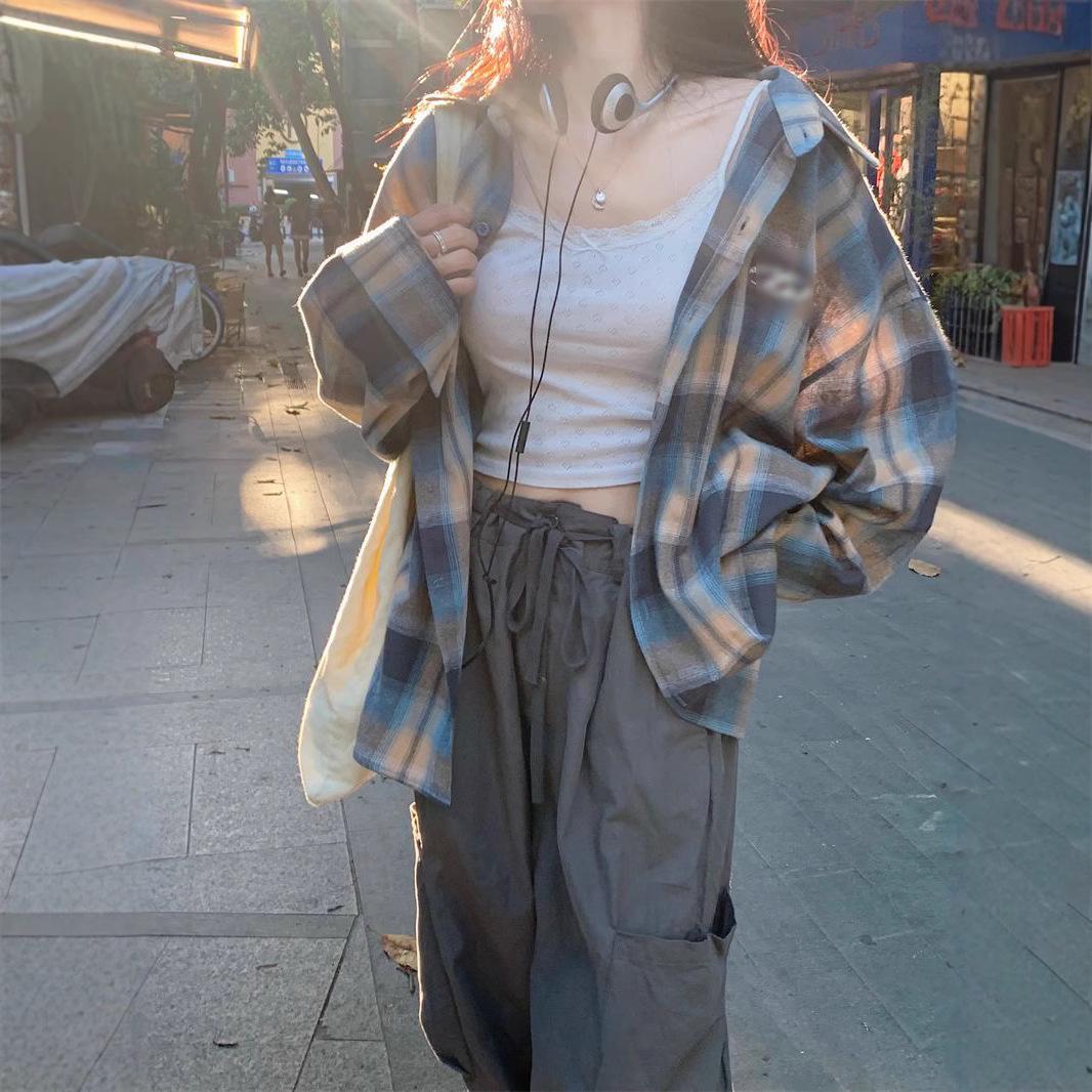 70% Cotton Lazy Blue Plaid Embroidered Women s Shirt - Spring/Autumn 2025 Loose Cardigan Layering Top Casual Jacket L (up to 57.5kg)
70% Cotton Lazy Blue Plaid Embroidered Women s Shirt - Spring/Autumn 2025 Loose Cardigan Layering Top Casual Jacket L (up to 57.5kg)