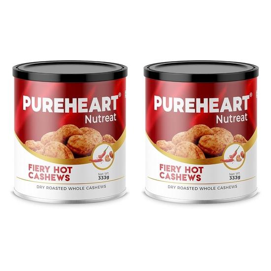 Pureheart Nutreat Fiery Hot Cashews (333 gm Pack of 2), Premium Spicy Roasted Masala Cashew Nuts/Kaju Dry Fruit | Protein & Fiber Rich Chili Cashews
Pureheart Nutreat Fiery Hot Cashews (333 gm Pack of 2), Premium Spicy Roasted Masala Cashew Nuts/Kaju Dry Fruit | Protein & Fiber Rich Chili Cashews