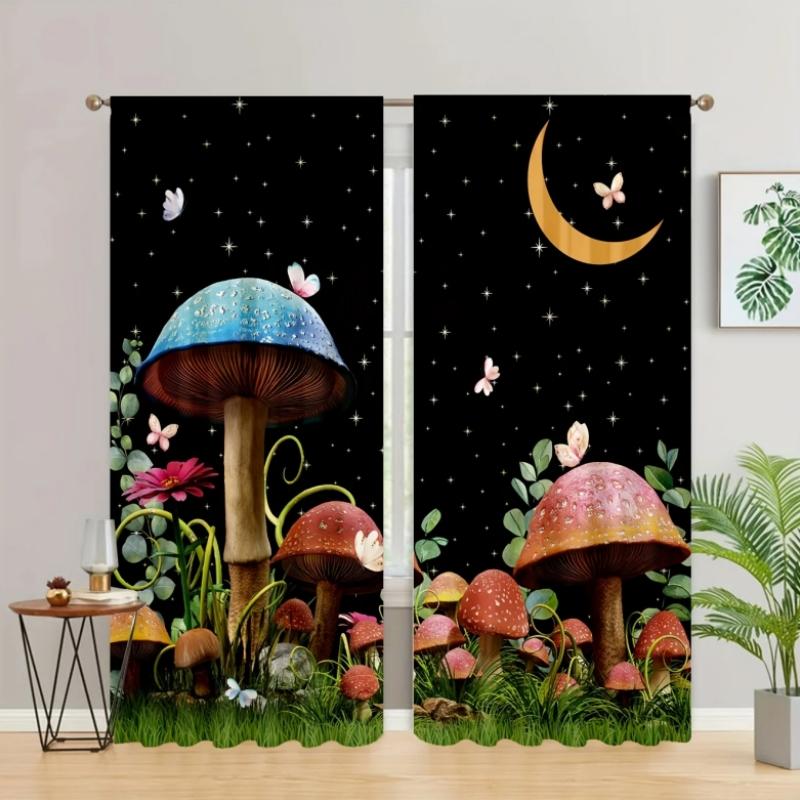 Грибной лунный принт, высокие затемняющие шторы, шторы, черная серия, шторы, подходящие для спальни, кабинета, дома, новые модные узоры W55 X H120cm X 2&Grommet Top
Грибной лунный принт, высокие затемняющие шторы, шторы, черная серия, шторы, подходящие для спальни, кабинета, дома, новые модные узоры W55 X H120cm X 2&Grommet Top