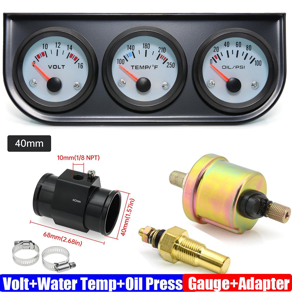 3IN1 52 мм вольтметр + манометр давления масла + манометр температуры воды с адаптером для соединения датчика Датчик 26-40 мм автомобильный счетчик тройной комплект манометров 12 В
3IN1 52 мм вольтметр + манометр давления масла + манометр температуры воды с адаптером для соединения датчика Датчик 26-40 мм автомобильный счетчик тройной комплект манометров 12 В