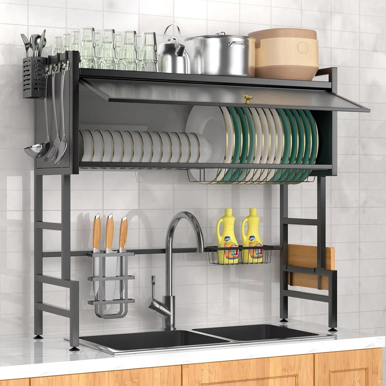 3-Tier Over-the-Sink Dish Drying Rack Large Capacity Kitchen Sink Organizer Space-Saving Stainless Steel Drainer Shelf 2-tier чёрный
3-Tier Over-the-Sink Dish Drying Rack Large Capacity Kitchen Sink Organizer Space-Saving Stainless Steel Drainer Shelf 2-tier чёрный