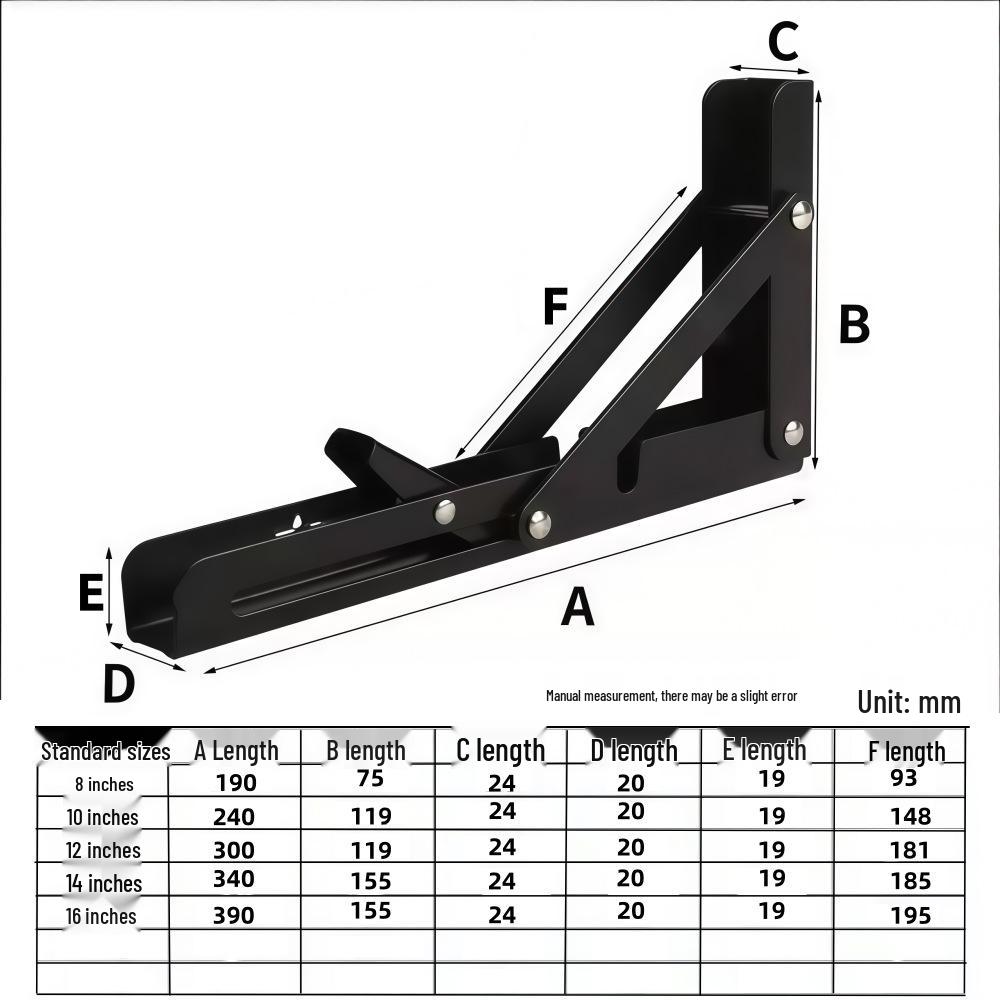 Folding Belgian Wall-Mounted Triangle Shelf Bracket, Thickened Load-Bearing Right Angle 8-inch Bracket - 1 Set
Folding Belgian Wall-Mounted Triangle Shelf Bracket, Thickened Load-Bearing Right Angle 8-inch Bracket - 1 Set