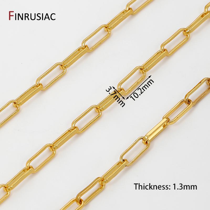 18K Gold Plated Brass 3.7*10.2mm Square Link Chain For Jewelry, Paper Clip Cable Bulk Chain for DIY Necklace Making Supplies 1 meter
18K Gold Plated Brass 3.7*10.2mm Square Link Chain For Jewelry, Paper Clip Cable Bulk Chain for DIY Necklace Making Supplies 1 meter