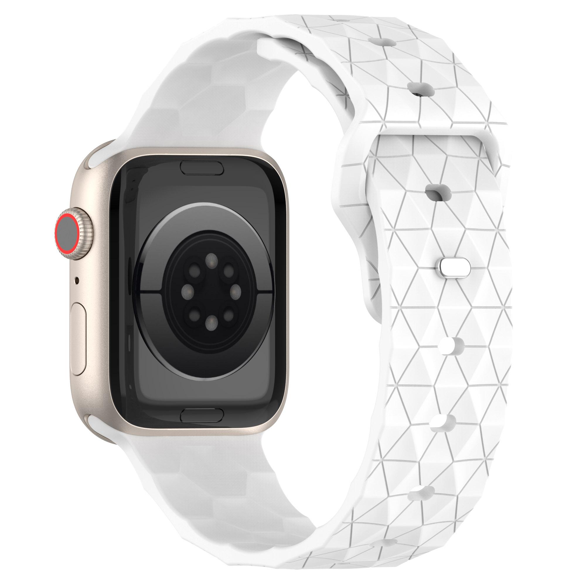 Watch Strap for Apple Watch Series 10 42mm/9 8 7 41mm/SE (2023) SE (2022) SE 6 5 4 40mm/3 2 1 38mm Silicone Watch Band Football Pattern White
Watch Strap for Apple Watch Series 10 42mm/9 8 7 41mm/SE (2023) SE (2022) SE 6 5 4 40mm/3 2 1 38mm Silicone Watch Band Football Pattern White