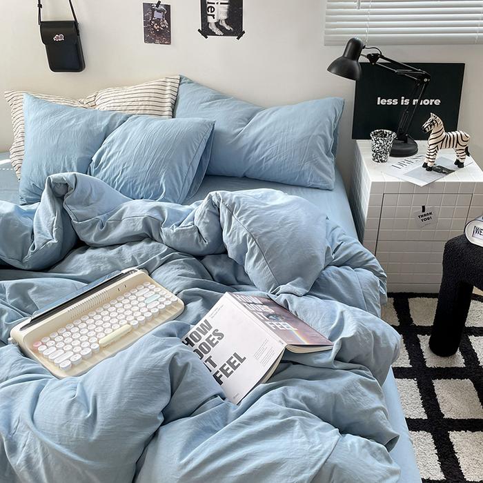 JJ Cheese Super Soft Washed Cotton Solid Color Duvet Cover Set for Single & Double (1.5-2.0m) Dormitory Bed 150x200cm Duvet Cover
JJ Cheese Super Soft Washed Cotton Solid Color Duvet Cover Set for Single & Double (1.5-2.0m) Dormitory Bed 150x200cm Duvet Cover